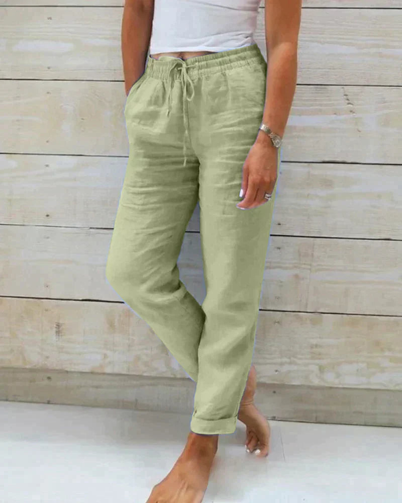 Stylish ladies' linen trousers - Leilani