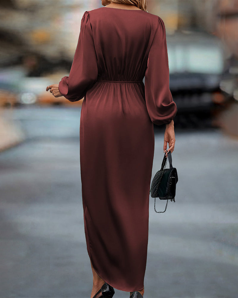 Elegant dress with lantern sleeves - Hanna