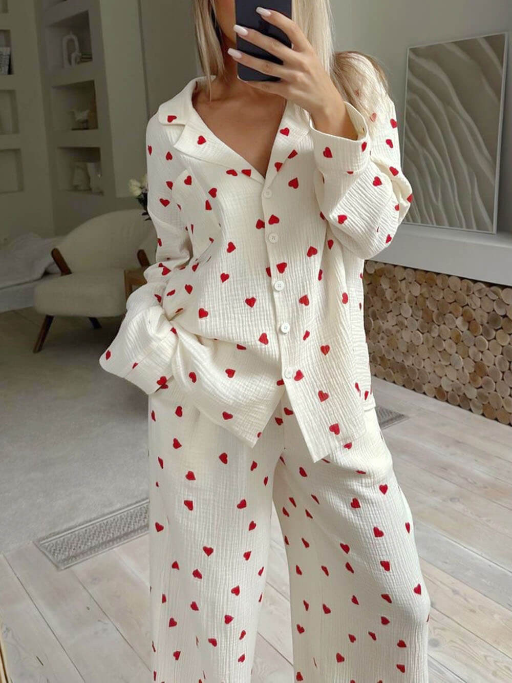 Cherry print pyjama set - Phoebe