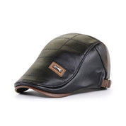 Retro men's leather beret hat (set of 2) - Callum