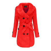 Winter fur collar wool coat - Elianna