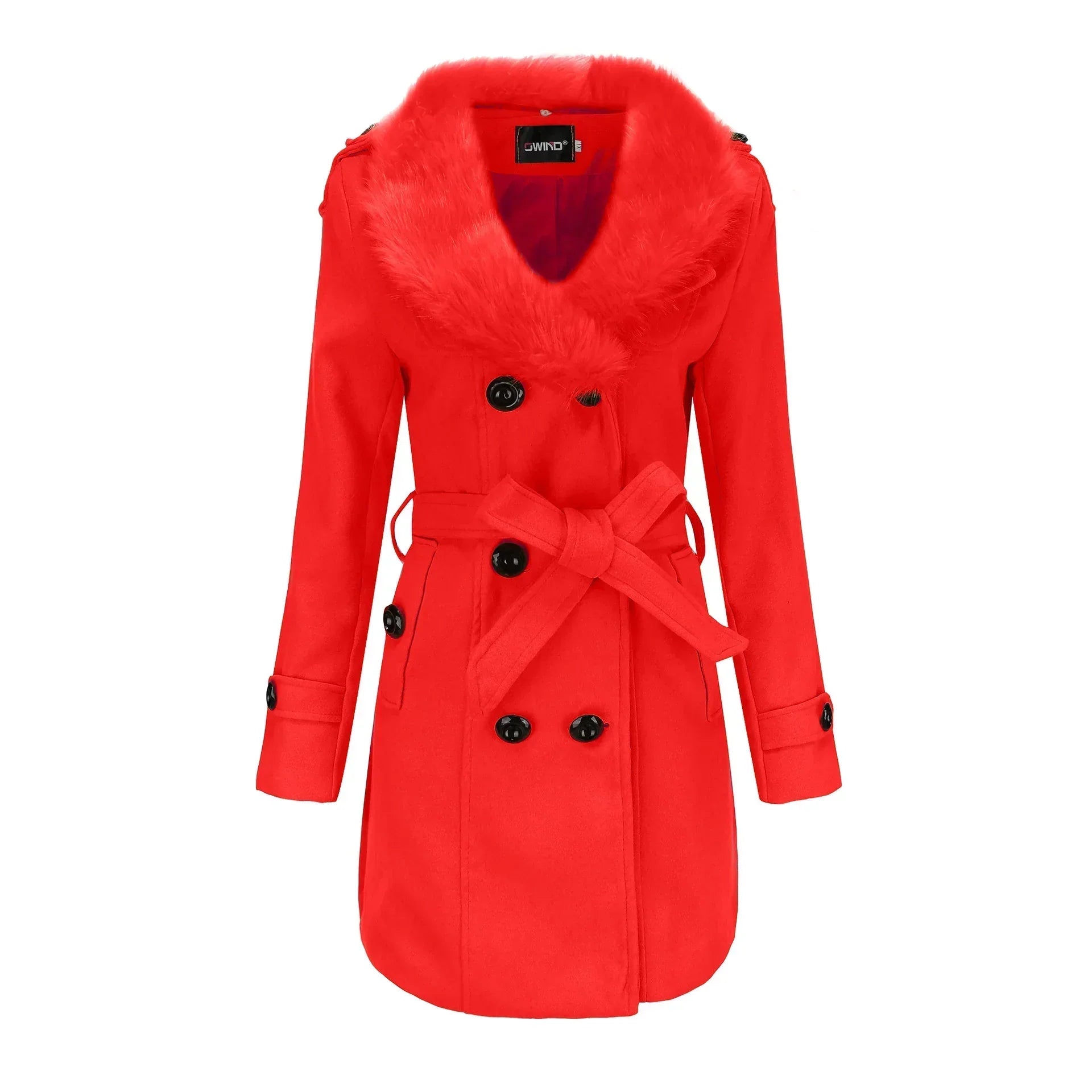 Winter fur collar wool coat - Elianna