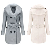 Winter fur collar wool coat - Elianna