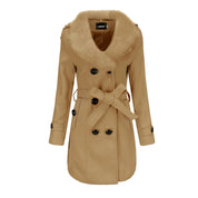 Winter fur collar wool coat - Elianna