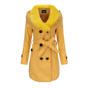 Winter fur collar wool coat - Elianna