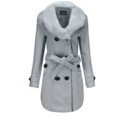 Winter fur collar wool coat - Elianna