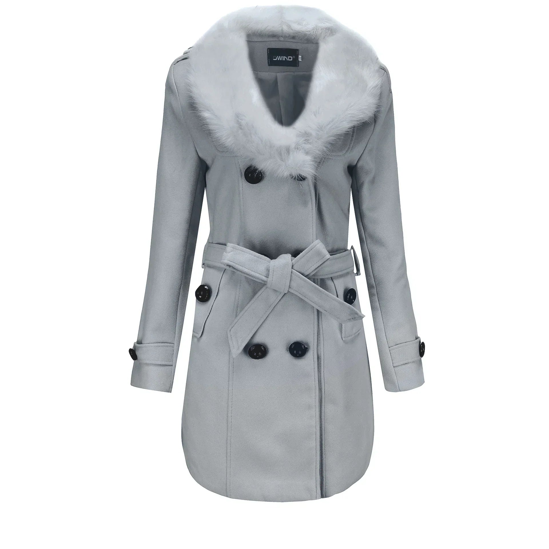 Winter fur collar wool coat - Elianna