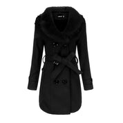 Winter fur collar wool coat - Elianna