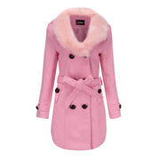 Winter fur collar wool coat - Elianna