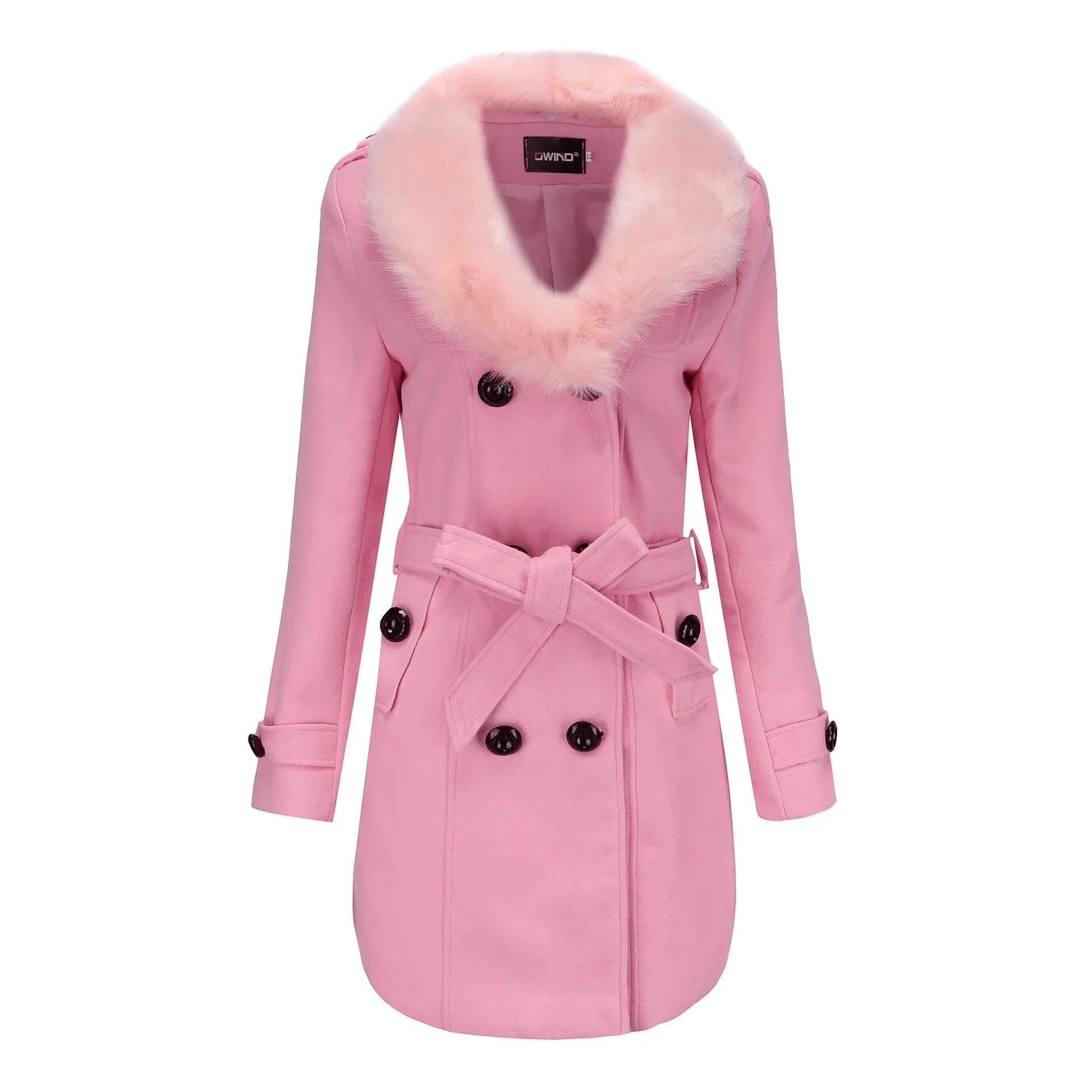 Winter fur collar wool coat - Elianna