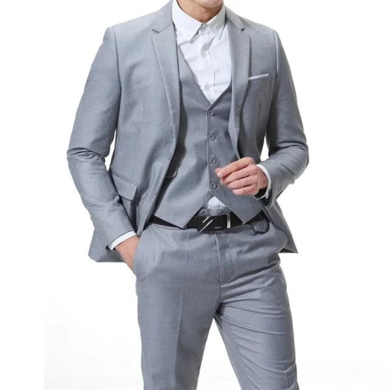 3-piece suit with single button fastening - Kevin