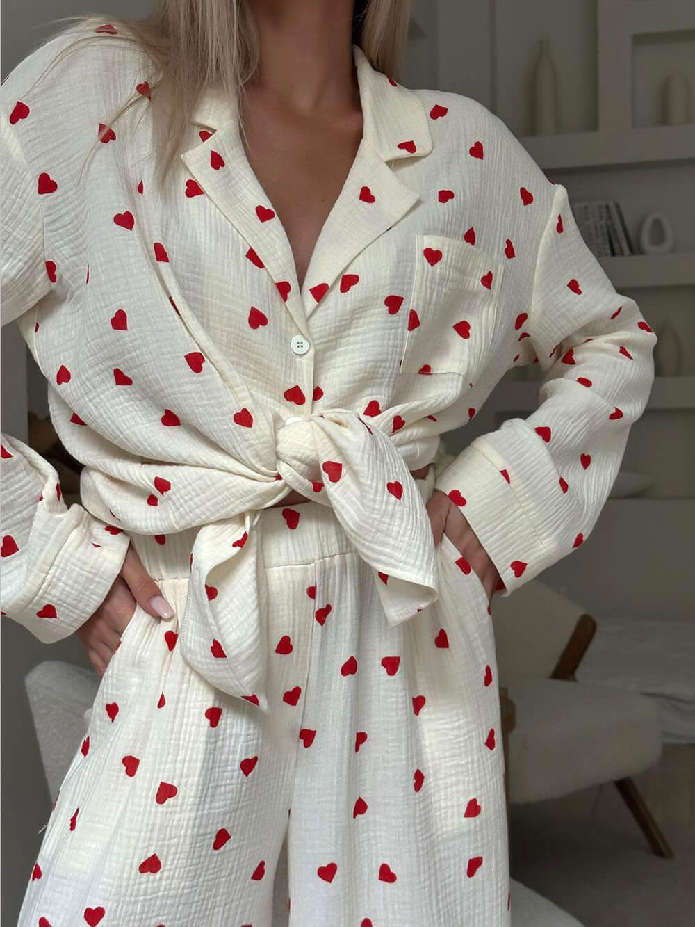 Cherry print pyjama set - Phoebe