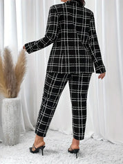 Stylish checkered blazer set - Cora