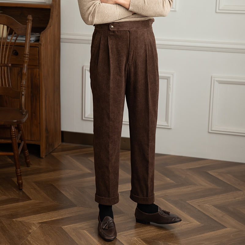 Corduroy pant with pleats - Lennox