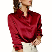 Women's stylish satin shirt - Jordyn