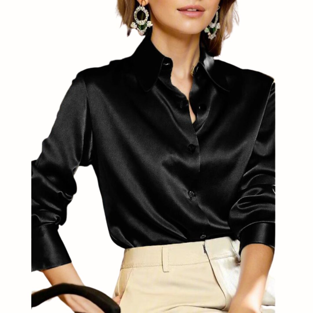 Women's stylish satin shirt - Jordyn