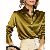 Women's stylish satin shirt - Jordyn