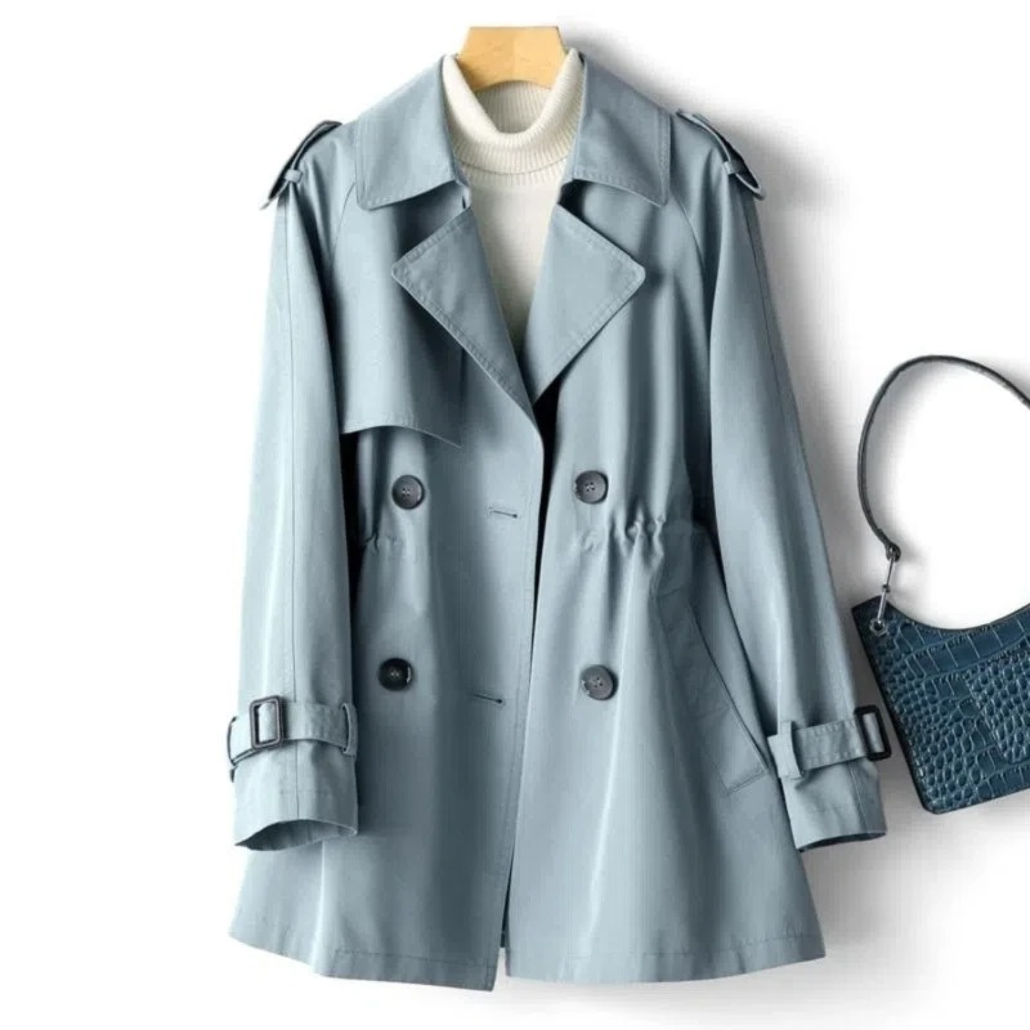 Elegant half-length casual trench coat - Marlee