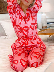 Pink pyjama set with red bows - Hallie