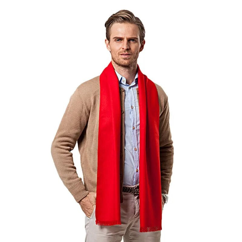 Scarf in red cashmere - Eric