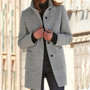 Standing collar vintage wool coat - Vanessa