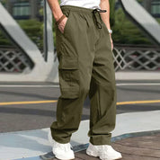 Loose cargo trousers with drawstring - Paul