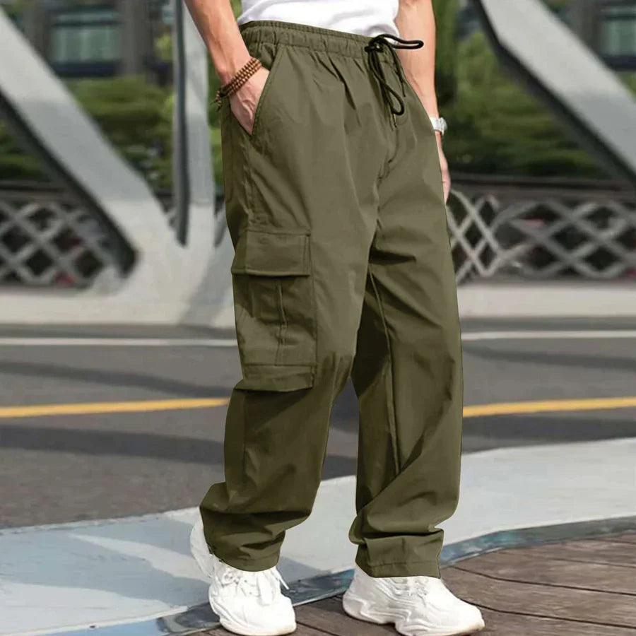 Loose cargo trousers with drawstring - Paul