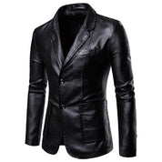 Men's PU leather revers jacket - Aziel