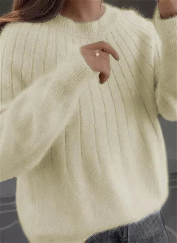 Fluffy cashmere knitted sweater - Cecilia