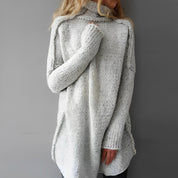 Stylish long knitted sweater - Briar