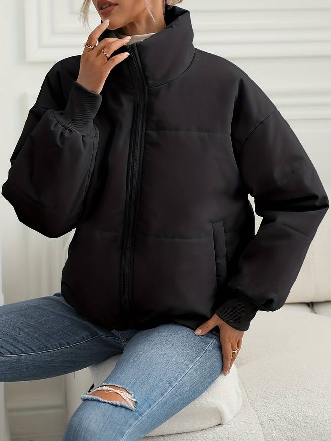 Elegant black puffer jacket - Alaya