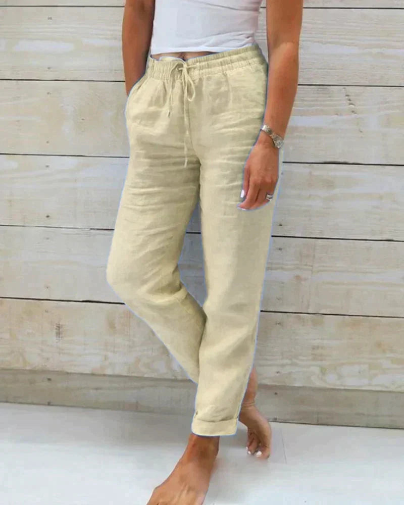 Stylish ladies' linen trousers - Leilani