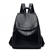 Anti-theft leather backpack - Juliette