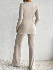 Elegant knitted polyester pantsuit - Madeline