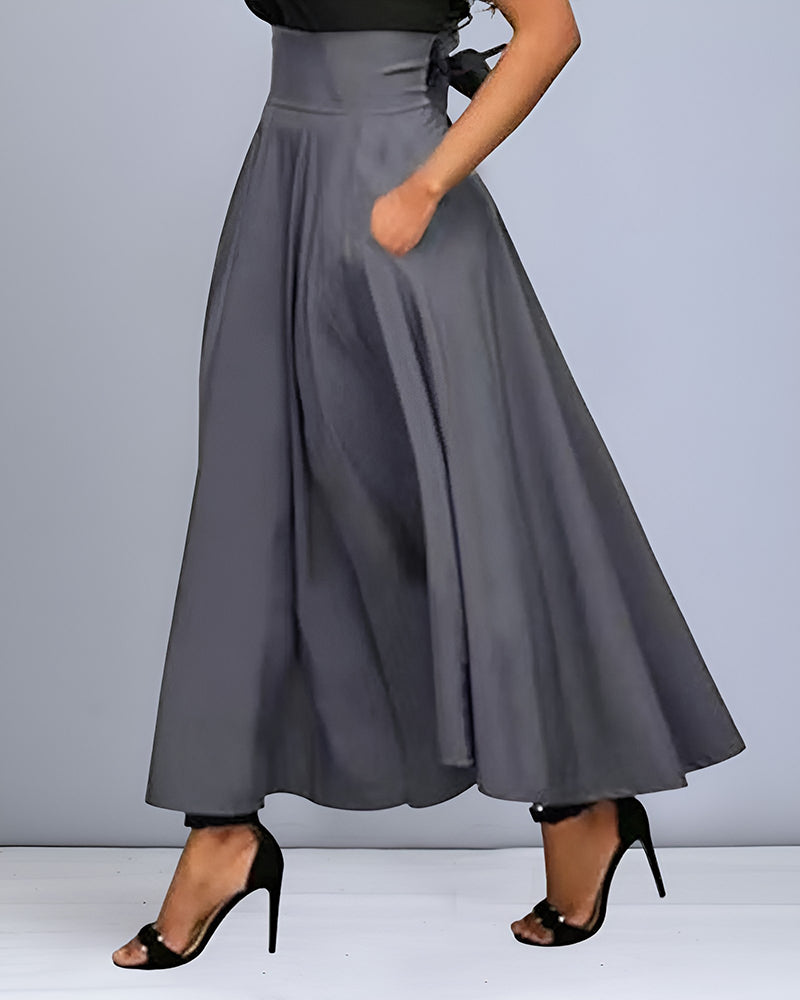 Elegant skirt with belt and bow - Monroe