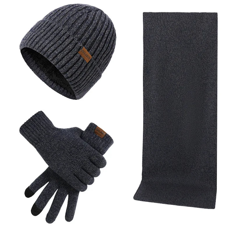 Hat, scarf and gloves winter set - Abraham