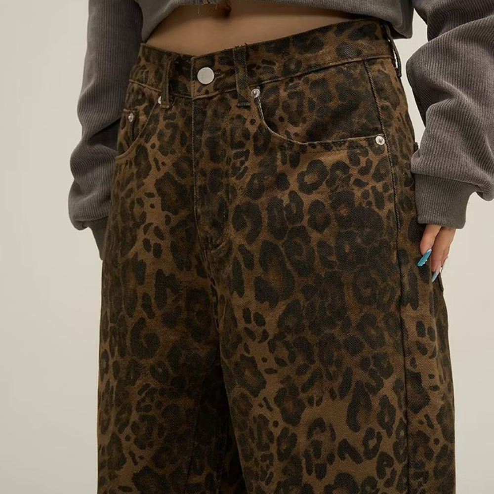 Jeans with leopard print - Aliyah