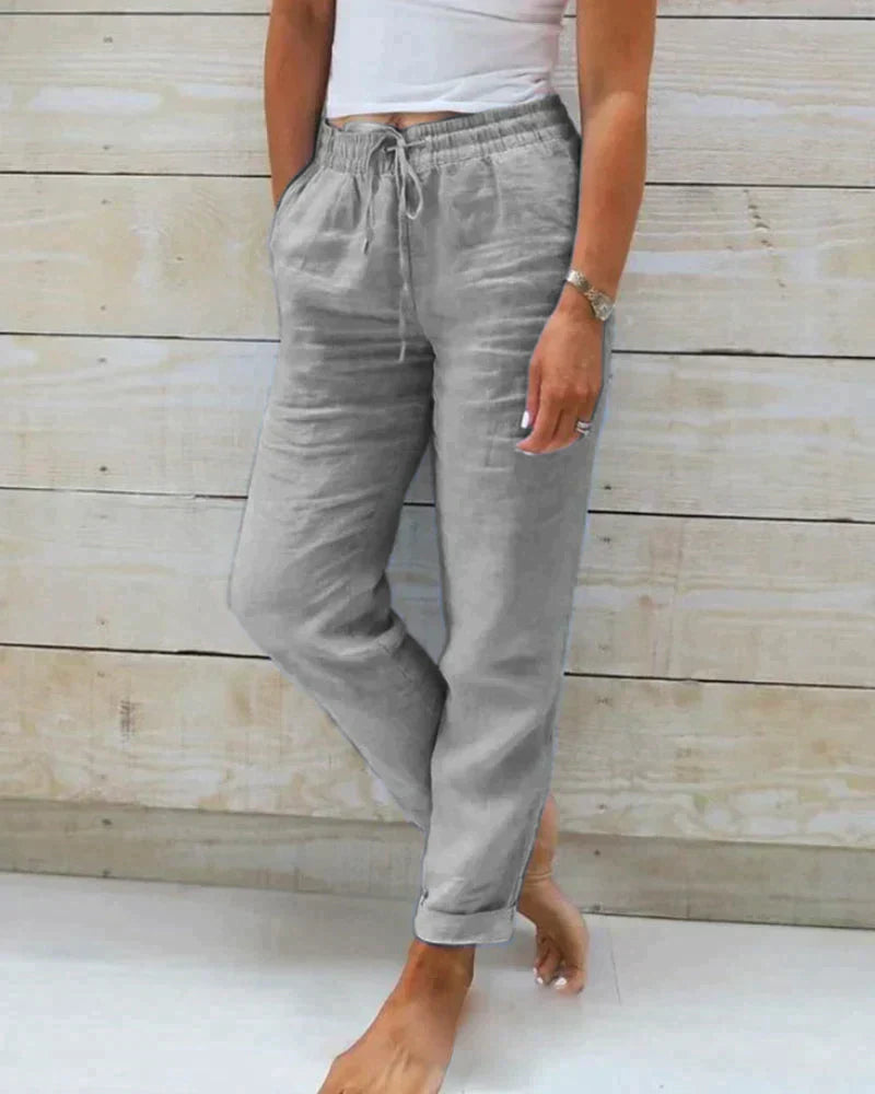 Stylish ladies' linen trousers - Leilani