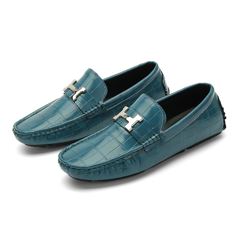 Orthopedic leather loafer in crocodile style - Atticus