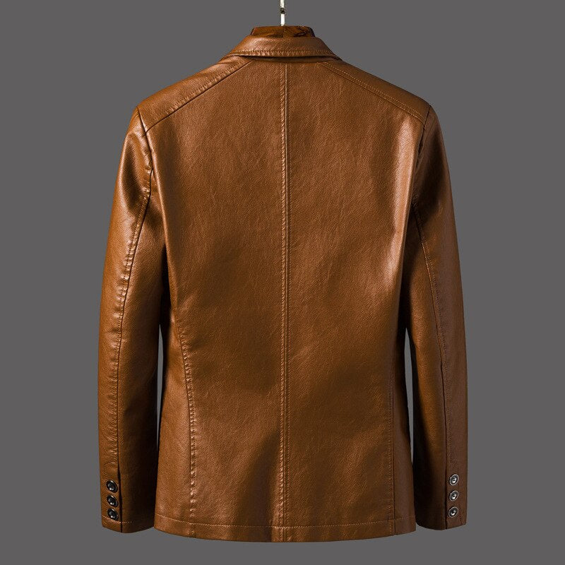 Stylish men's leather jacket - Colt