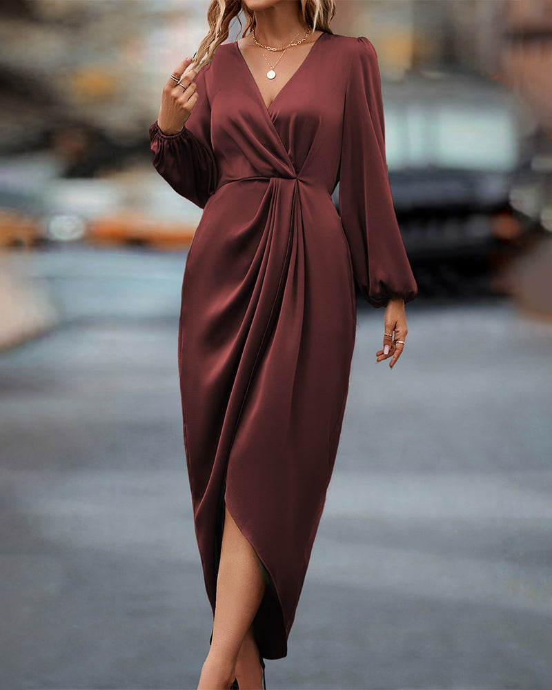 Elegant dress with lantern sleeves - Hanna