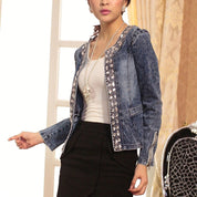 Elegant blue short jacket - Alexis