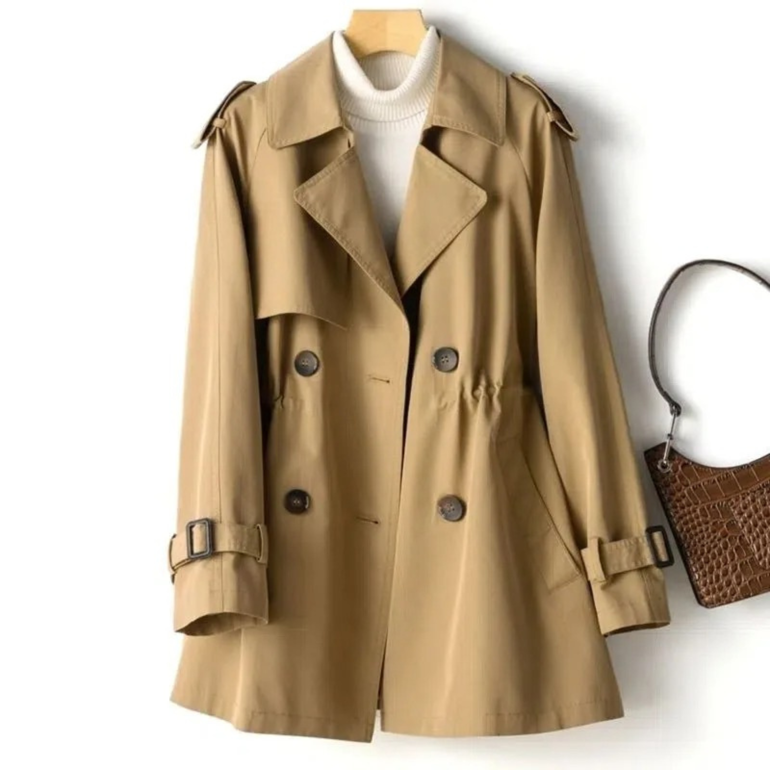 Elegant half-length casual trench coat - Marlee