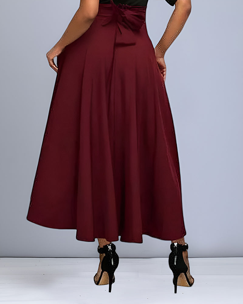 Elegant skirt with belt and bow - Monroe