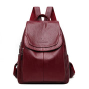 Anti-theft leather backpack - Juliette