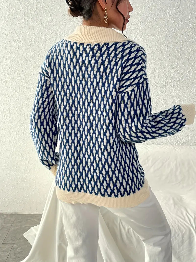 Patterned pullover with collar - Yaretzi