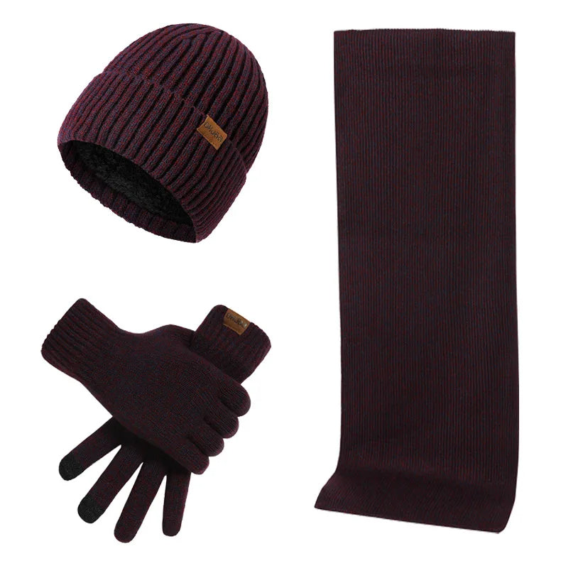 Hat, scarf and gloves winter set - Abraham