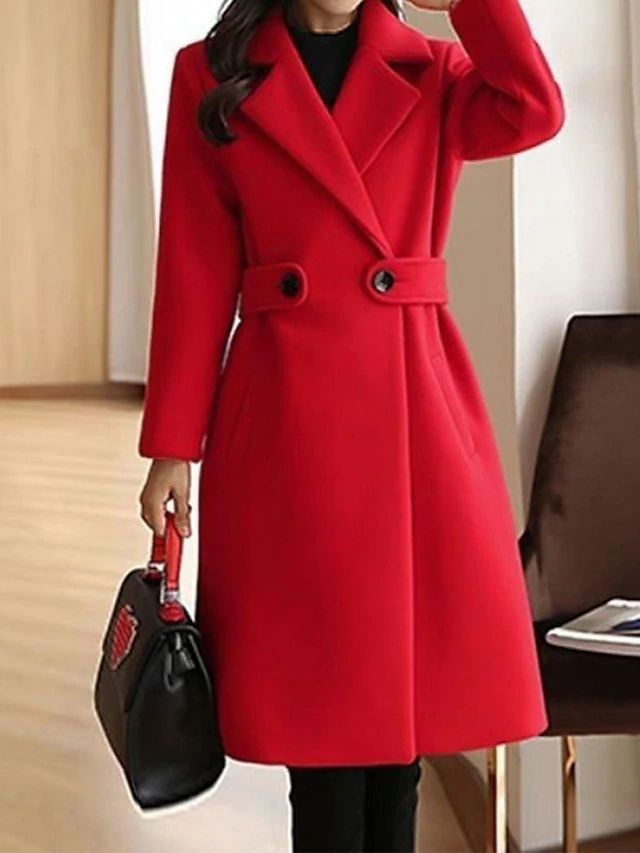 Wool winter coat with belt - Amara