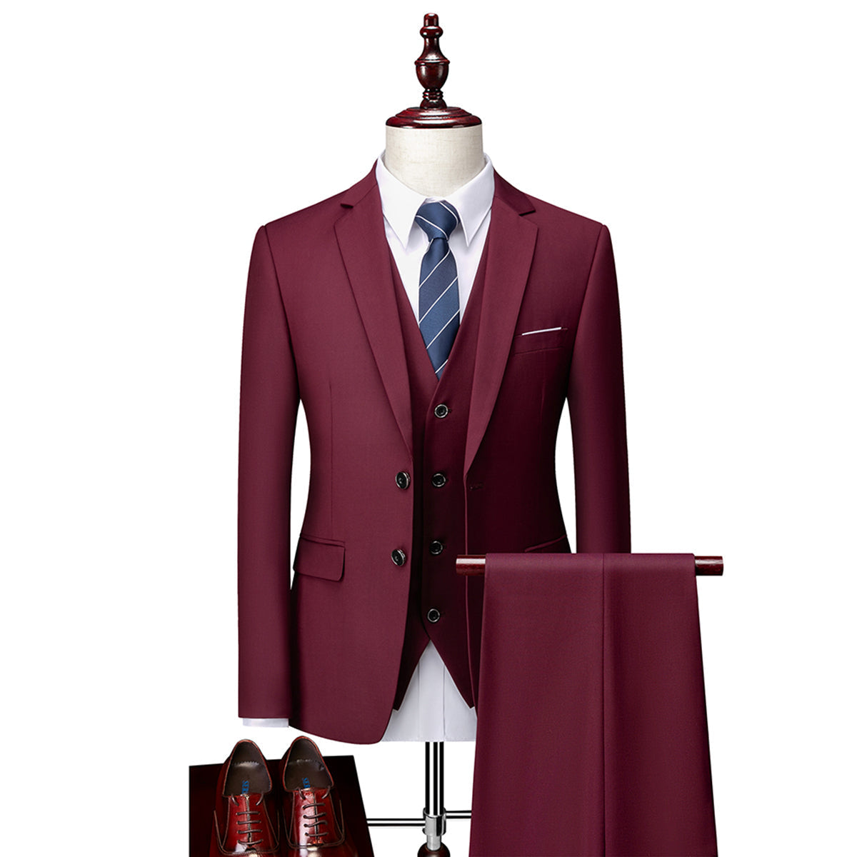 Men's tailored 3-piece wedding suit - Caden