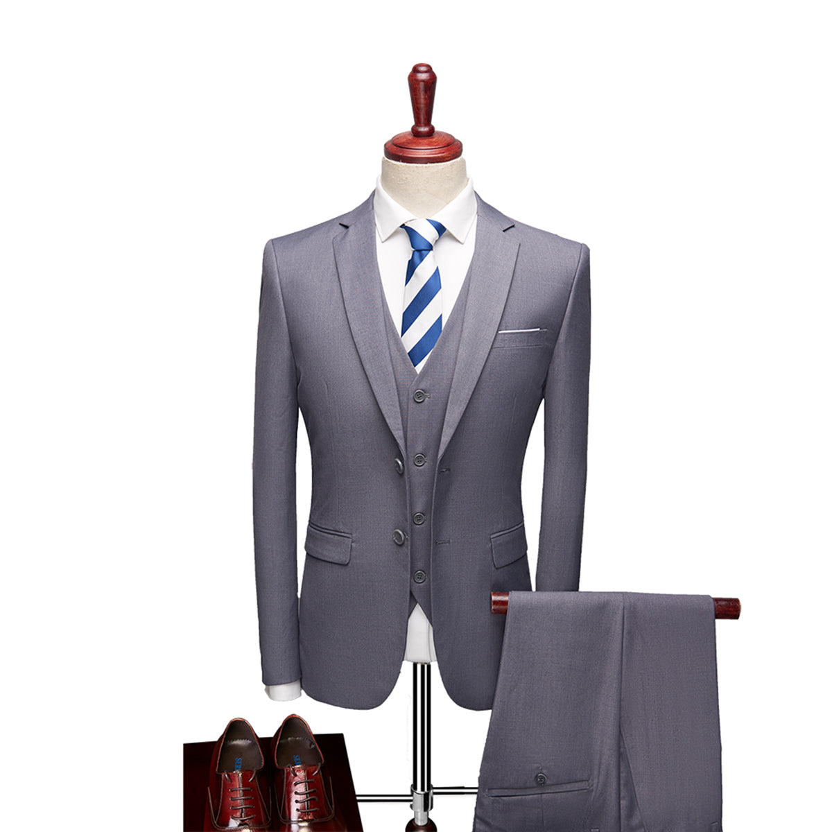 Men's tailored 3-piece wedding suit - Caden